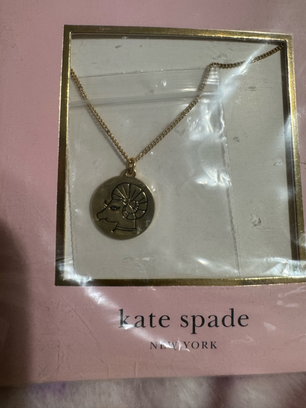 kate spade gold-tone zodiac pendant necklace